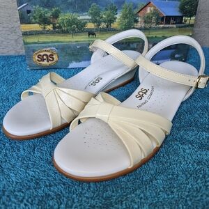 SAS Shoes Women's Tri-Pad Comfort Strippy P Beige Sandals Size 7N Made In USA